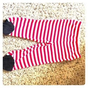 Girls red & white stripped leggings